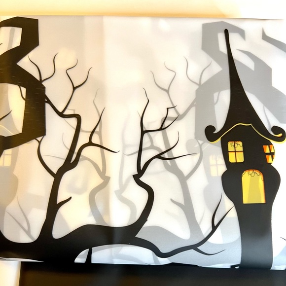 Halloween Haunted Treehouse House Peva Shower Curtain with Metal Grommets - Picture 7 of 11